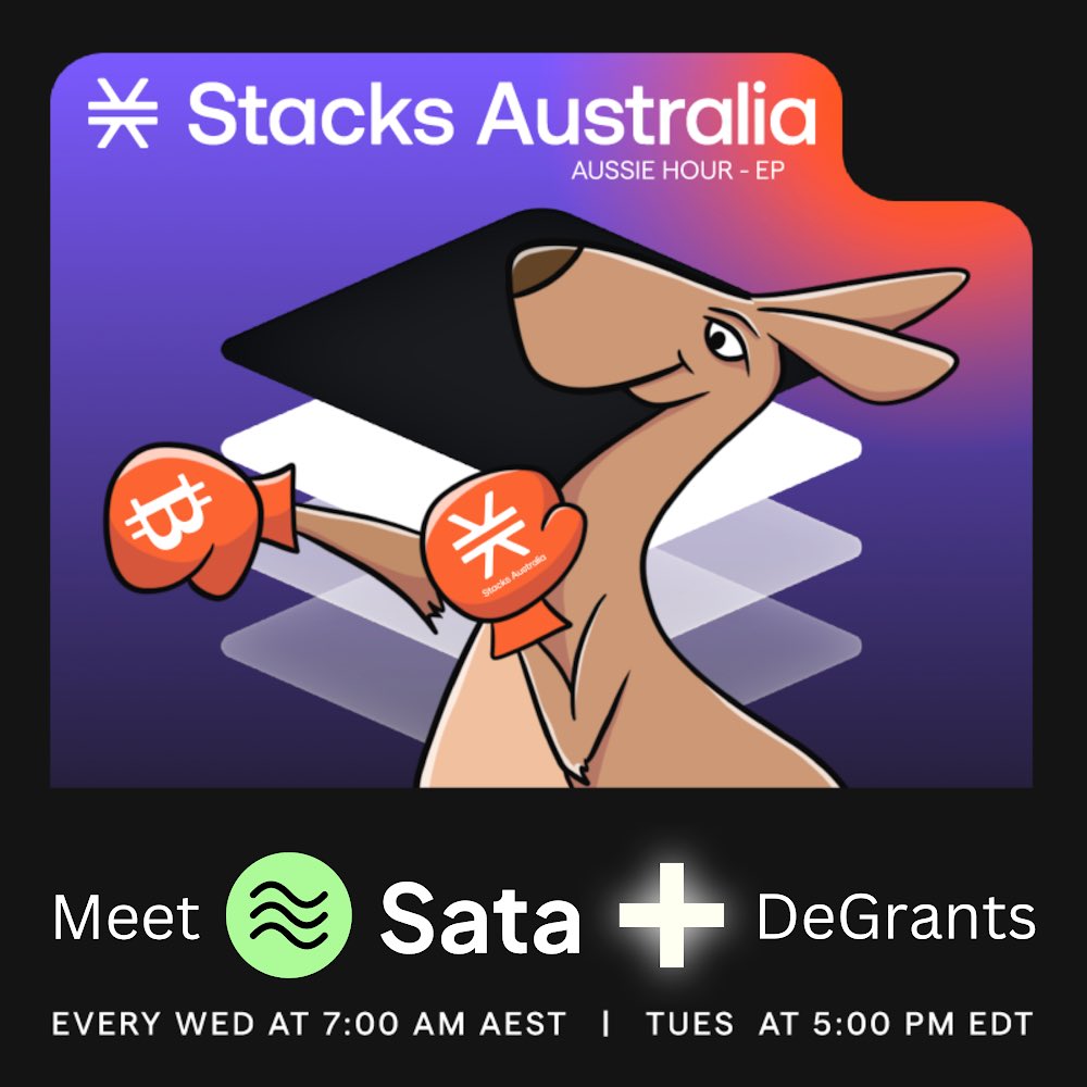 Meet 🟧 <a href="/SataBTC/">SataBTC | Restaking 🎫</a> 1st  place winner of the @stacks ReadyLayer2 Pitch DEFI tract

HR 1 We will go down the rabbit hole on ReStacking the RL2 experience + what’s next. ✅

HR 2 Following this we will jump into Round 2 of the <a href="/Stacks/">stacks.btc</a> De Grants X Spaces ✅

Set your reminders 👇