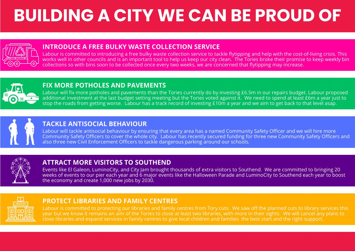 Today we officially launched our 5 point plan for Southend.  The Tories have let you down, Labour will do what it takes to build a city we can be proud of.

#VoteLabour