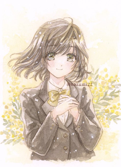 「brown hair yellow bowtie」 illustration images(Latest)