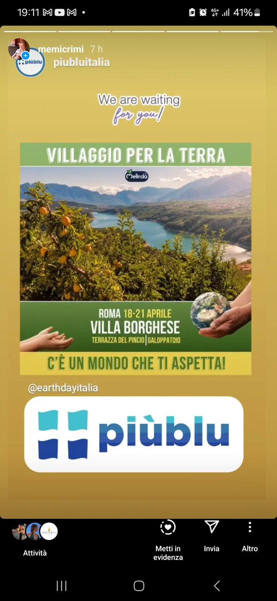 Waiting for you!
#EarthDay 🌱🌎 18 - 21 Aprile 2024
PIUBLU ci sarà! 

#onepeopleoneplanet #earthdayitalia
#villaggioperlaterra #dipendedanoi
#onlyoneplanet #iocitengo #piubluitalia #VillaBorghese
#sustainability #Rome
#globalgoals #memicrimi
#SDGs 🌈 #agenda2030