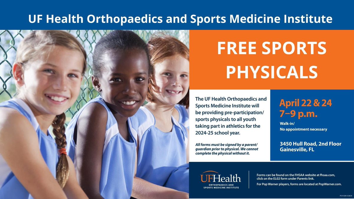 Canes, get your physicals done now for Athletic Clearance! @UFortho