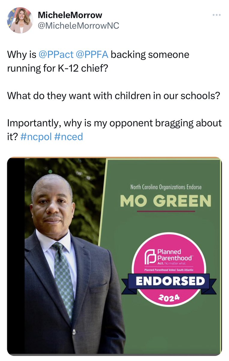 7 year track record of financing the destruction of public safety in our towns and public schools in every community. 

Mo is a New York City lawyer with ZERO experience teaching children. He’s not fit for office. #ncpol