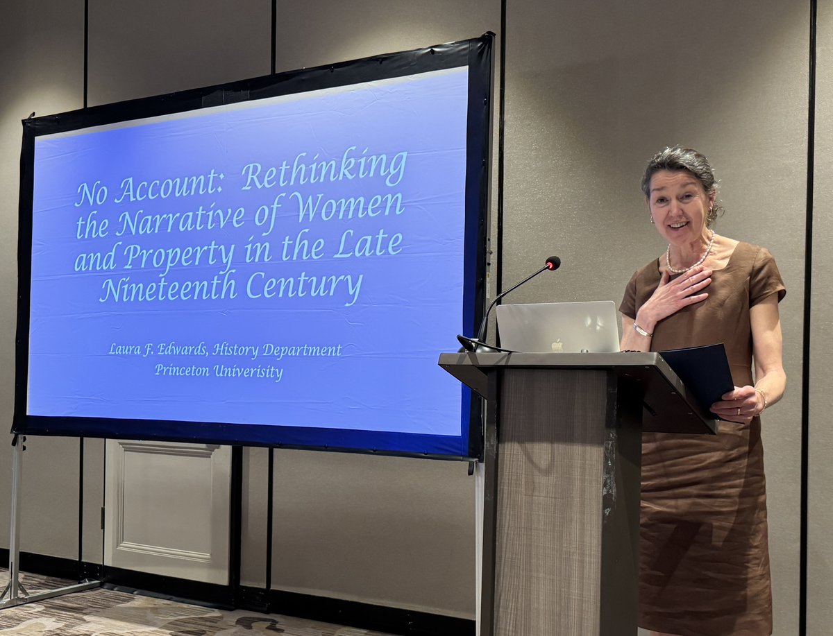 If you missed the annual SHGAPE luncheon yesterday at #OAH24, Dr. Laura F. Edwards delivered the Distinguished #Historians Address on women & property in the late 19th c. We celebrated several prize winners, too--more details to come! #OAH #OAH2024 @JournalGAPE #twitterstorians