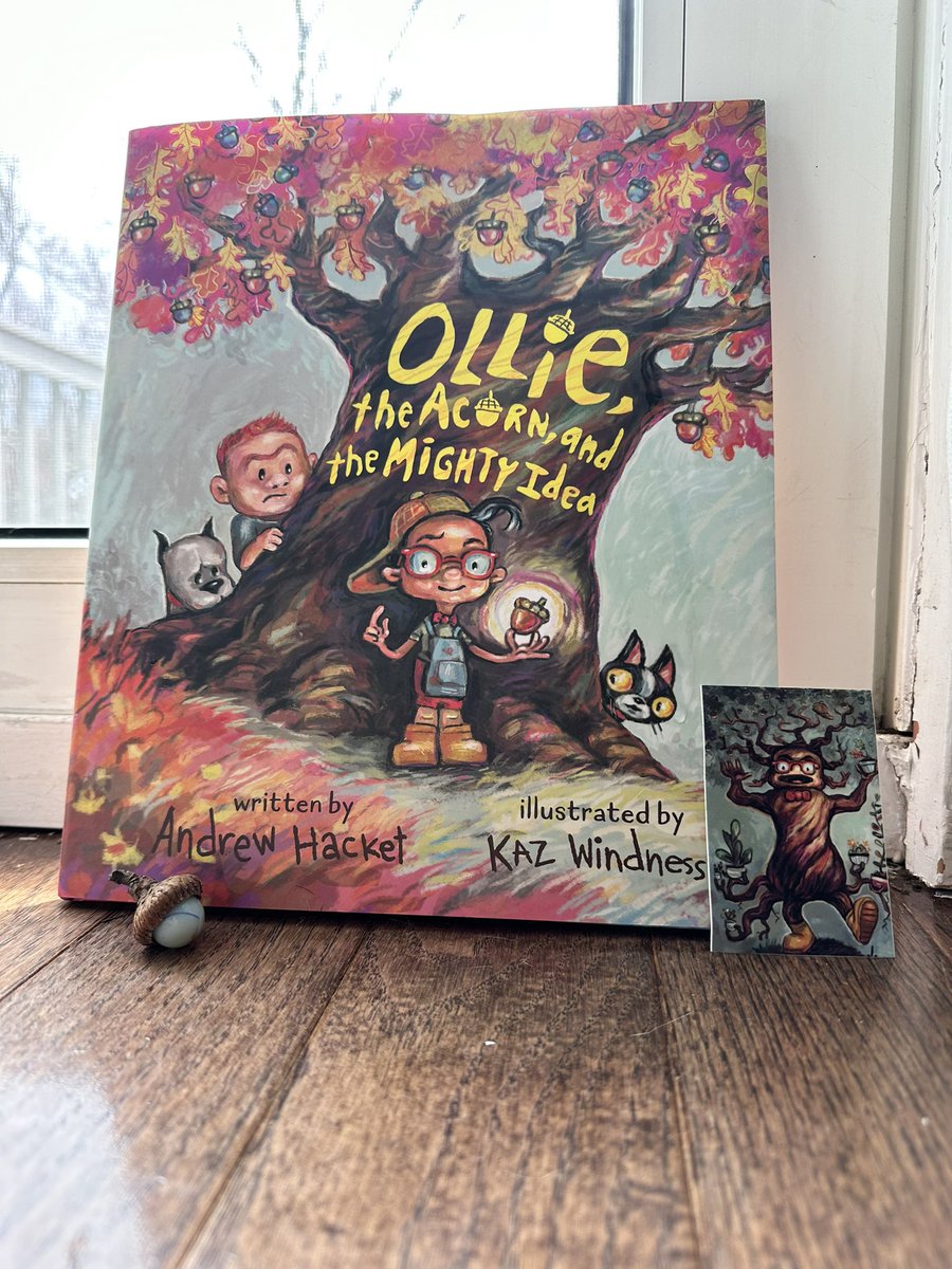 I had an awesome time this morning celebrating the debut book of @AndrewCHacket Ollie, the Acorn, and the Mighty Idea with art by #KazWindness Great story, great swag, great event!