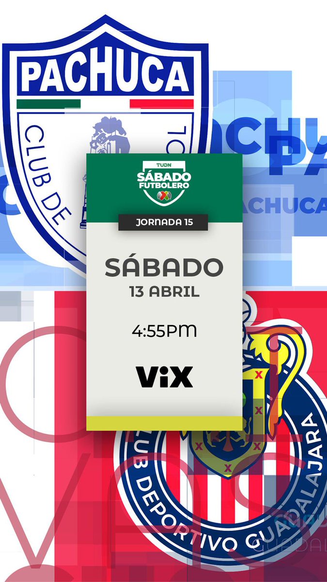 #SabadoFutbolero Jornada 15 HOY A las 4:55PM Por @ViX 📲 bit.ly/3a4veno