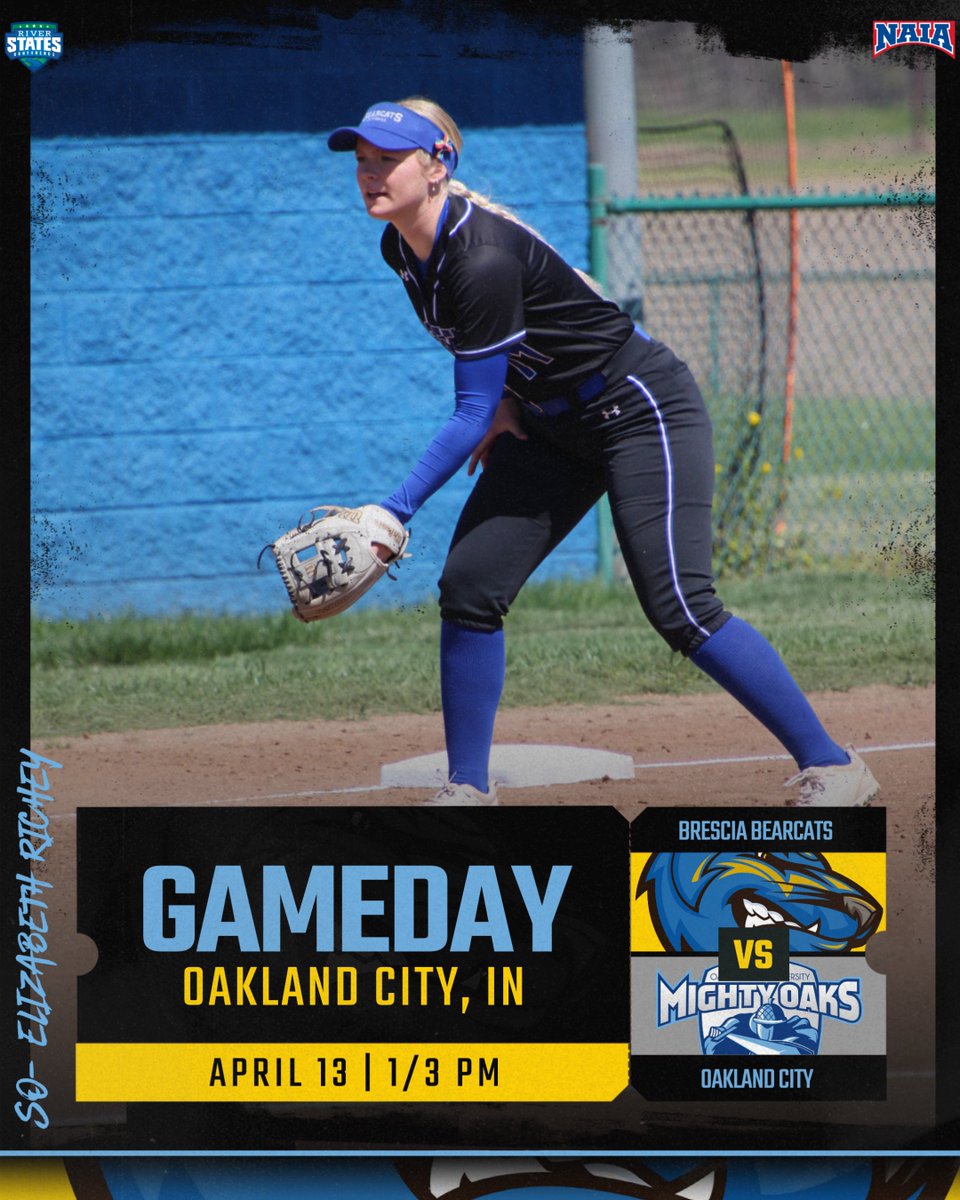 🥎 Gameday at Oakland City! 🆚Oakland City Mighty Oaks 📍 EGGSL Field | Oakland City, IN ⏰ 1/3pm CT 🎥📊 bresciabearcats.com/composite?d=20…