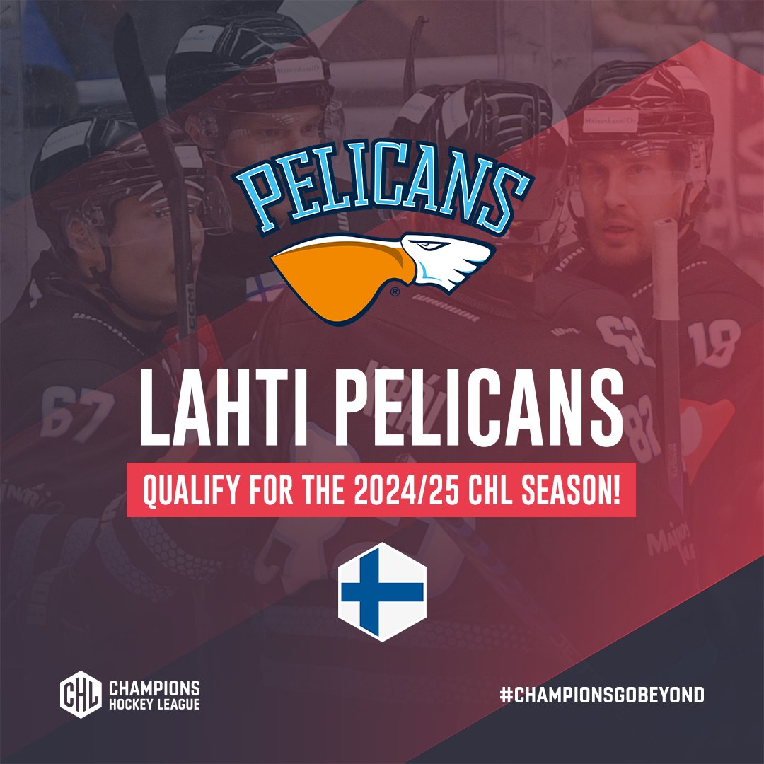 ✅ @PelicansFi qualify for 2024/25! 🔥 The 🇫🇮 club fill in the league's third and final qualification place and will make back-to-back appearances in the Champions Hockey League later this year! 💙 Great to have you along and good luck in the finals! 😎 #ChampionsGoBeyond