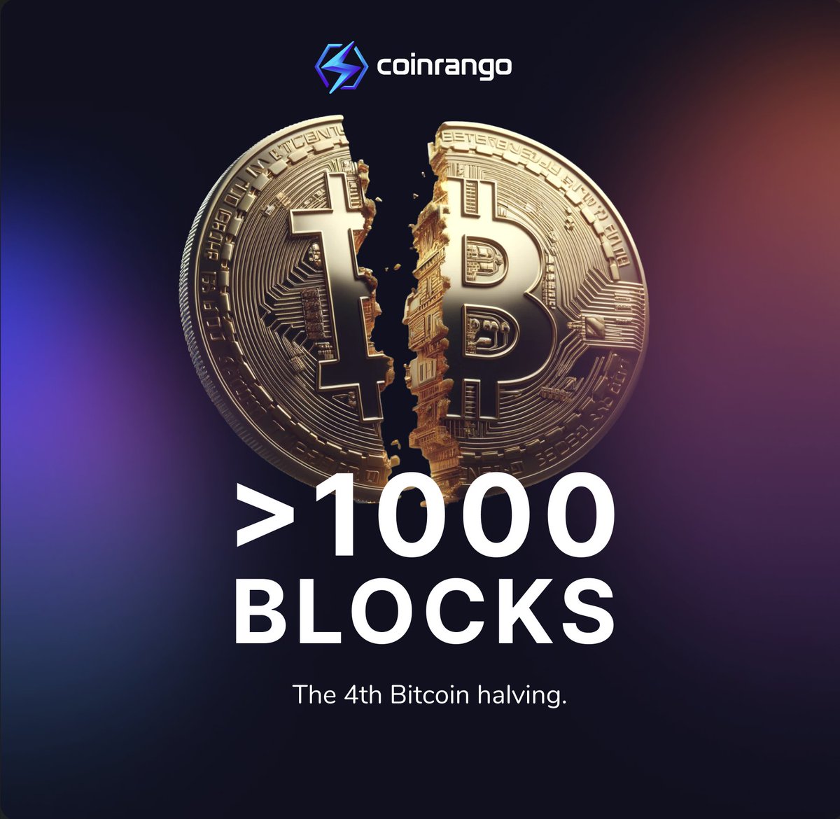 🚨 #BitcoinHalving Alert! The 4th #BTC  halving is scheduled to happen in 6 days. Only 1000 blocks left.

Every 4 years, or after 210,000 blocks, #Bitcoin  undergoes a halving event, cutting the mining reward in half. Currently, miners earn 6.25 BTC per block, but post-halving,