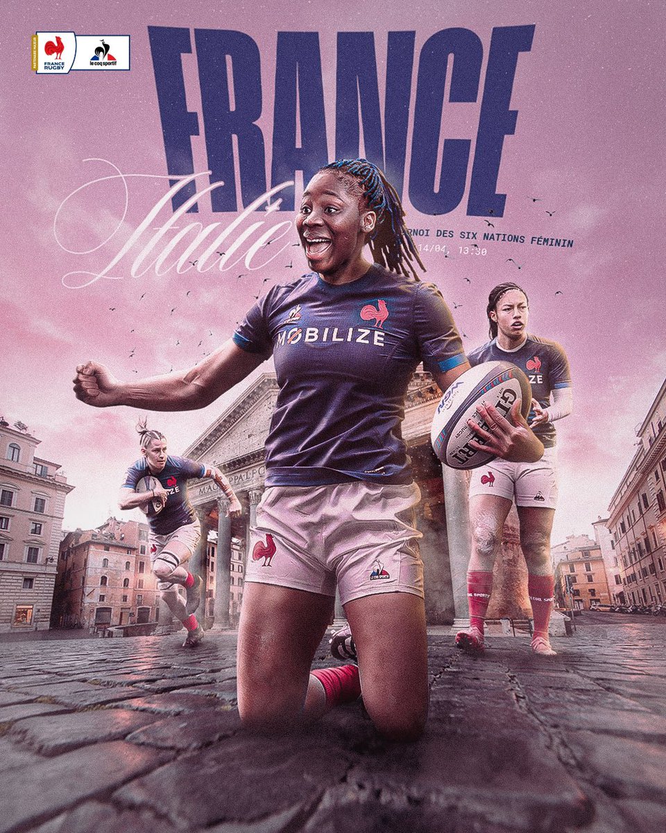 3 ème match pour le #xvdefrancefeminin face à l’Italie demain 🌟 @FranceRugby Rdv 13:30 devant vos écrans ou bien prenez votre place ici : billetterie.ffr.fr/fr/meeting/56/… Pour soutenir nos Bleues 🇫🇷 🖋️ @muvergraphics #FRAITA #sixnations #sixnations #Rugby #sports