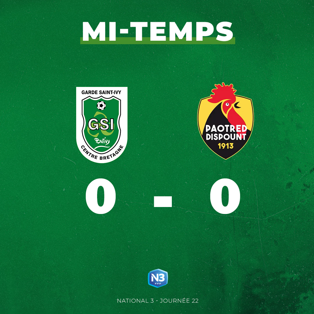 GSIPontivy's tweet photo. MI-TEMPS

Un score nul et vierge à la pause dans ce match. Il faudra pousser davantage en seconde période pour remporter ce match ! 👊

#𝗞𝗶𝘁𝗔𝗿𝗚𝘄𝗮𝗿𝗱 💚🤍 https://t.co/xojxlkBKTd