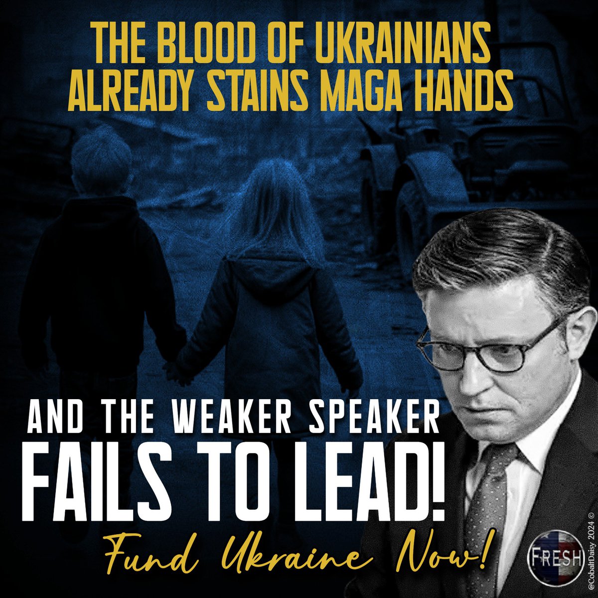 Spineless, boot licking @SpeakerJohnson is a Russian asset, just like his mob boss who gave him his orders yesterday. He makes a complete ass out of himself while Ukrainians die without a care in the world. #FreshResists