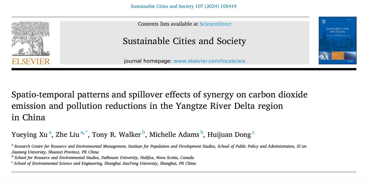 Nice shiny new paper with #OpenAccess link: Spatio-temporal patterns and spillover effects of synergy on carbon dioxide emission and pollution reductions in the Yangtze River Delta region in China authors.elsevier.com/c/1iwKO7sfVZE3… @DalhousieU @DalScience @Dal_ESnENVS @SRES_Dal