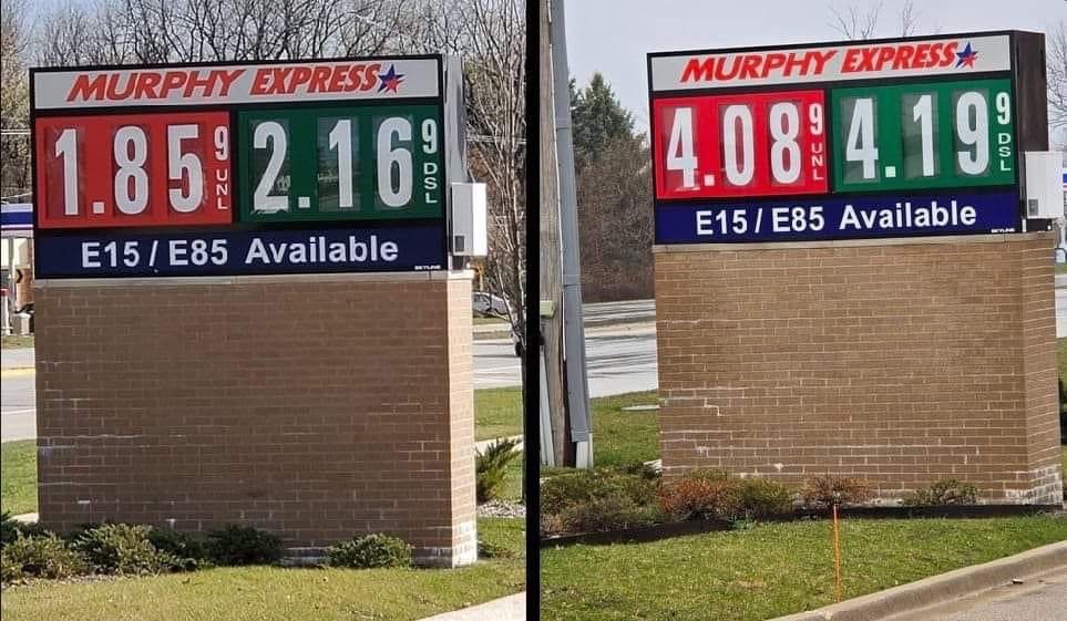 CryptoBull2020's tweet photo. Trump gas vs Biden gas! https://t.co/bNybLm4VSe