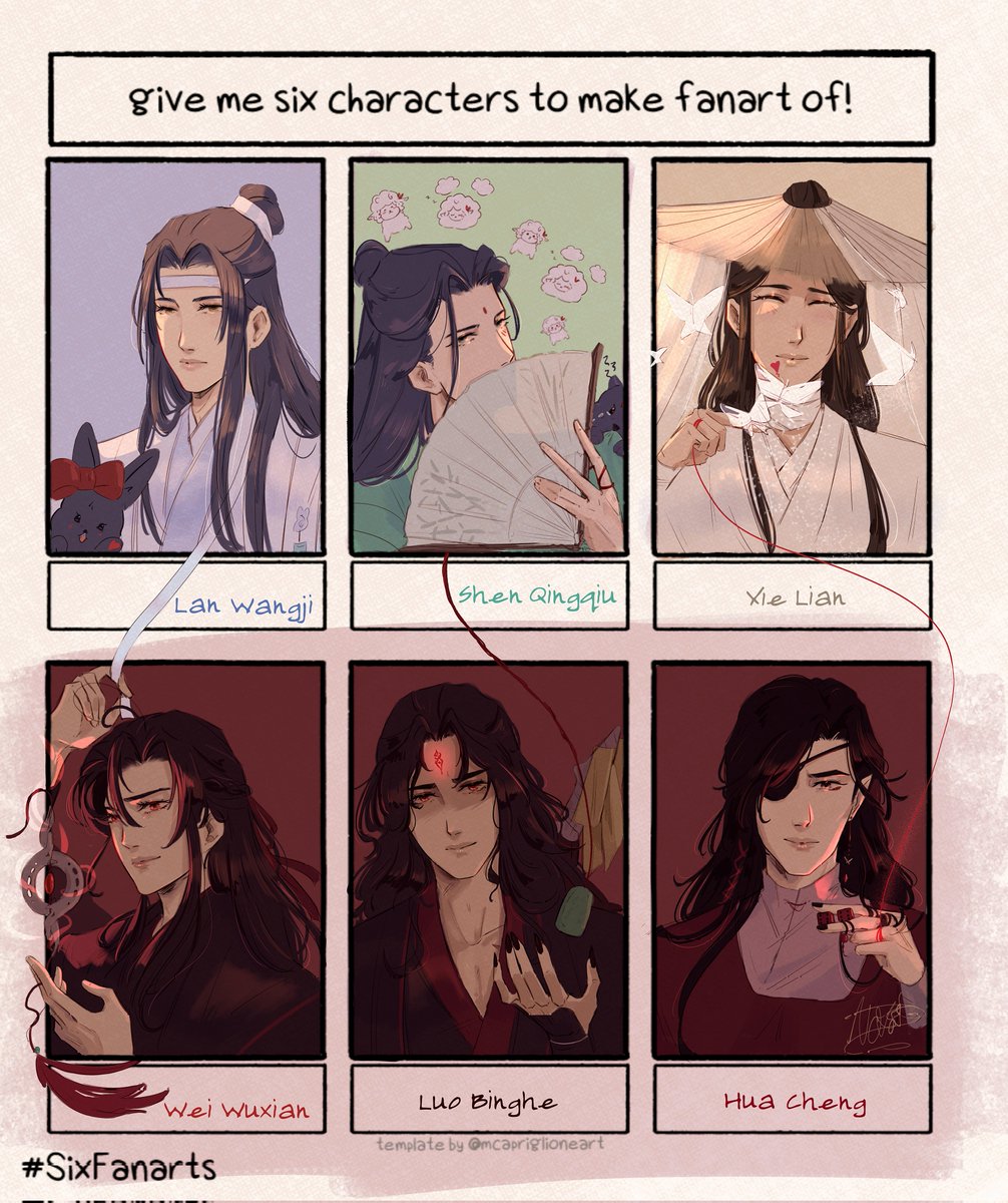 I needed two more characters but since I already had wangxian and bingqiu I decided to just add hualian. 🖤❤