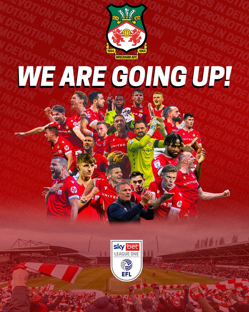 Get in there!!! 

Massive congratulations to everyone at @Wrexham_AFC on their promotion to the @EFL League 1! 

What a club!!!

#WrexhamAFC #WrexhamFX #EFL #AJPCouriers #DeliveringSuccess