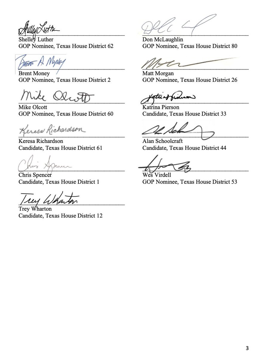 Excited to announce two more signers of the #ContractWithTexas, bringing the total to 25 current and prospective members. Thank you CHRIS SPENCER and TREY WHARTON for prioritizing Texans over the corrupt Austin swamp. #txlege @grocerygr @WhartonForTexas