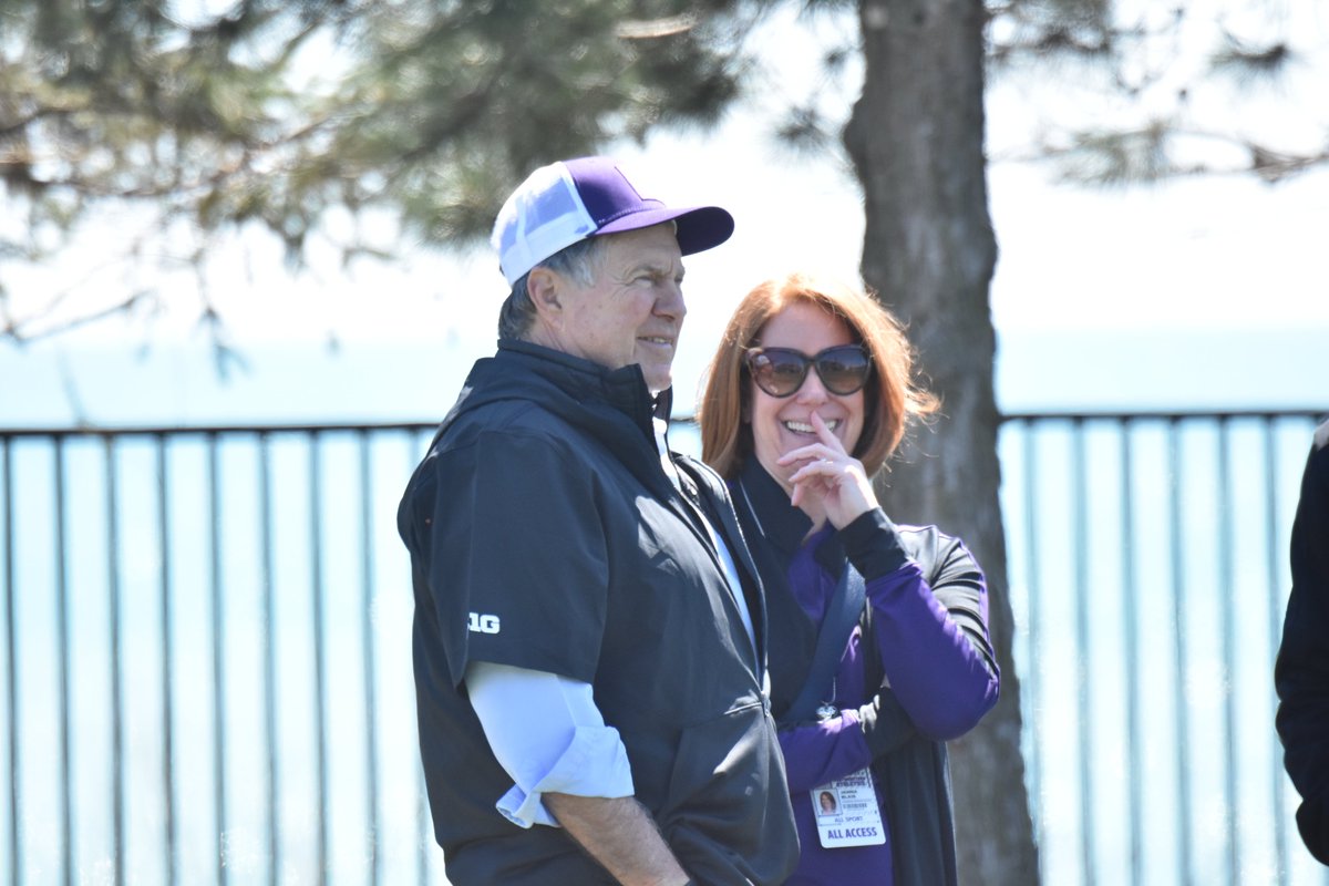 Bill Belichick is here at Martin Stadium and ready to watch @NULax go up against Ohio State momentarily. Quite the championship-heavy crossover.