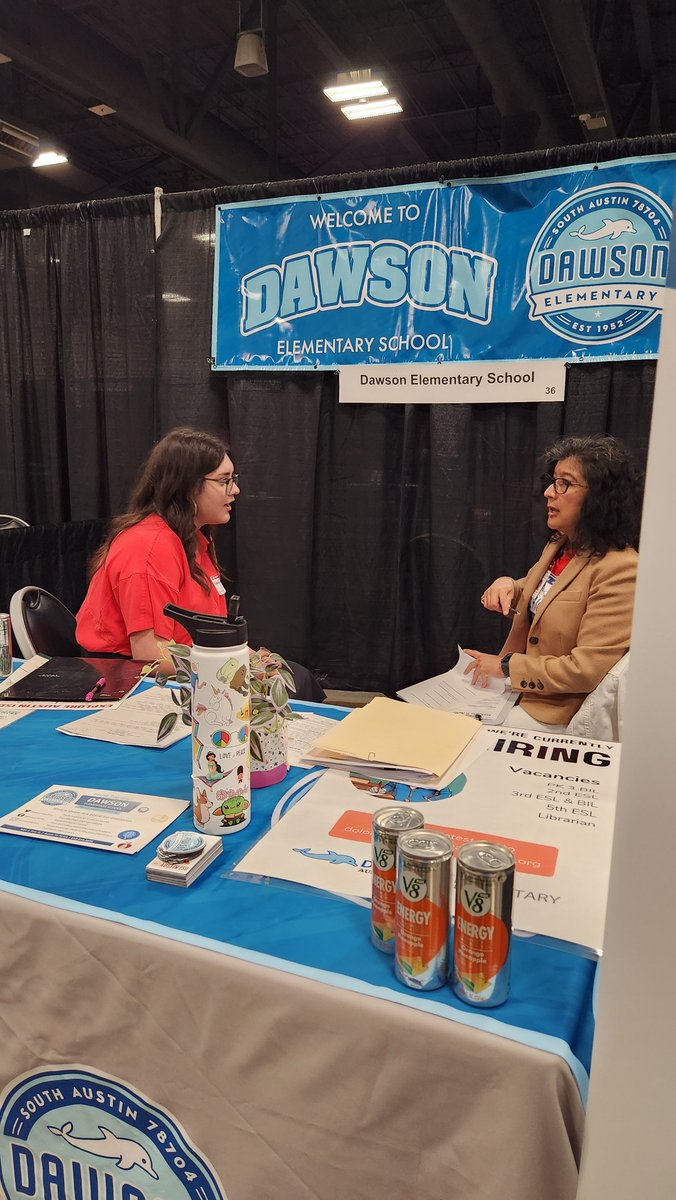 Fantastic news from the AISD Job Fair! Our Principal had a great time meeting passionate educators today. Excited to welcome these talented individuals to the Dawson Elementary family 🐬 #AISDJobFair #NewHires #DawsonElementary @we