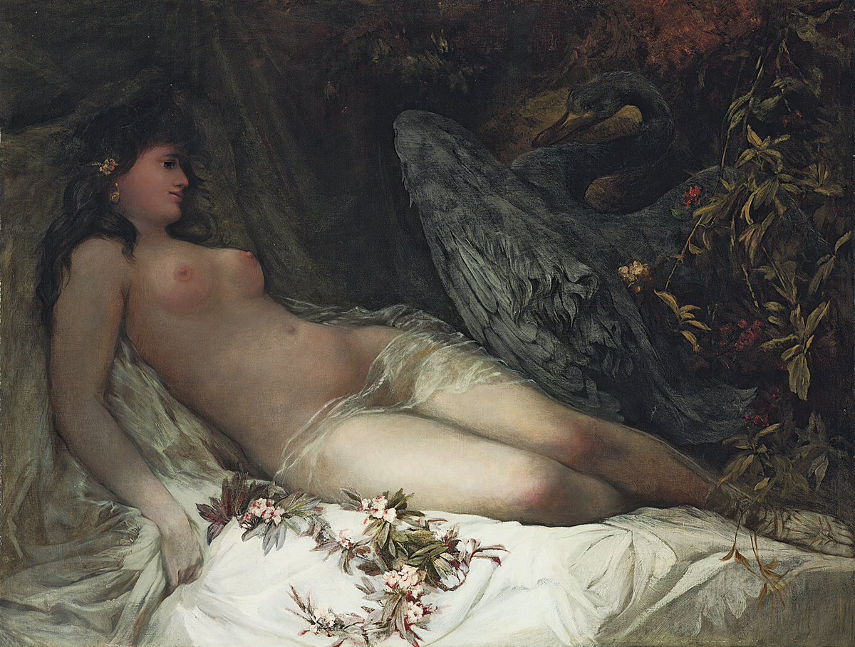 Leda And The Swan by Hans Makart (1840-1884)