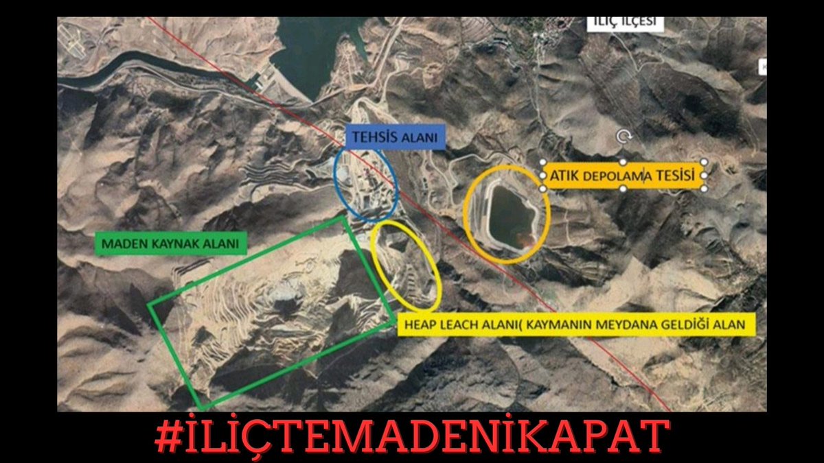 ilicdogacevre's tweet photo. İliç katliamının üzerinden 2 ay geçti, 8 işçi halen toprak altında, maden  kapatılmadı, bilirkişi raporu yaşanılan facianın nasıl ihmaller zinciri olduğunu gösteriyor!  Daha neyi bekliyorsunuz İliç'in, Fırat'ın içinde yarattığınız bu ölüm madenini kapatmak için!#İliçteMadeniKapat https://t.co/7fEXbNichH