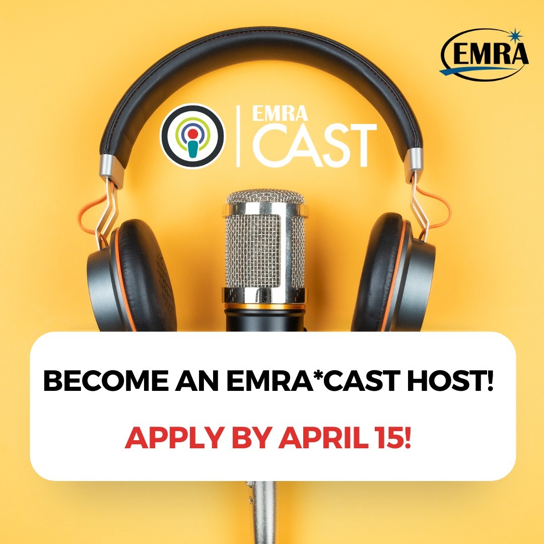 📣 TWO MORE DAYS - We need you! Become an EMRA*Cast Host! We're searching for our new cohort of podcasters. Are you an EMRA student, resident, or fellow member interested in this opportunity? Wait no more, apply by April 15! Apply now 👉 bit.ly/4cZ7ZY3 @emresidents