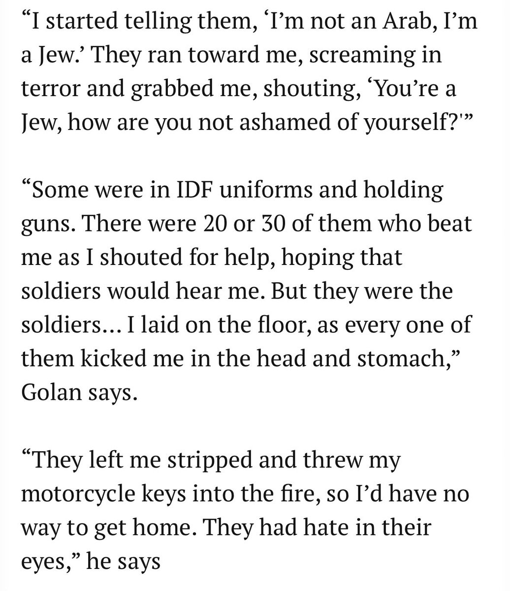 An Israeli photographer was assaulted by Israeli settlers after he took videos of them burning Palestinian homes. “There were 20 or 30 of them who beat me as I shouted for help, hoping that soldiers would hear me. But they were the soldiers…”