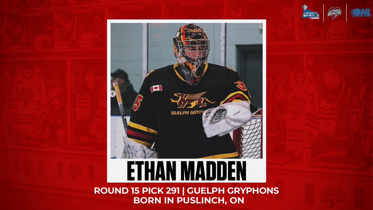In the fifteenth round 291st overall, the Guelph Storm are proud to select Ethan Madden from the Guelph Gryphons U16 AAA.     

 Welcome to Storm City! 🌪️ 

#StormCity | #OHLDraft