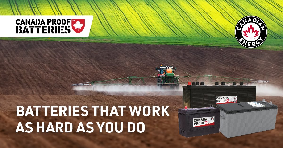 When it comes to agriculture, we know that time is money. Our lineup of heavy-duty batteries and power conversion components are designed to help you get the job done. Keep moving with reliable power from Canadian Energy. bit.ly/4cFnofP