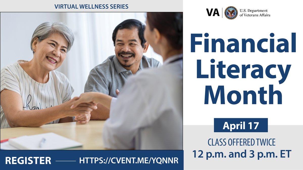 #Veterans and #TransitioningServiceMembers, secure your family’s future! Join the final session of the #FinancialLiteracyMonth seminar series on April 17 at 12 p.m. and 3 p.m. ET with “Creating a Solid Plan for the Future.' Learn more at: cvent.me/yqnnrr