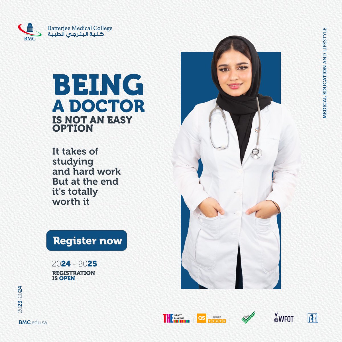 ابدأ رحلة التفوق الطبي - سجل اليوم في برامجنا المتقدمة في المملكة العربية السعودية bmc.edu.sa/en/apply . #التسجيل_مفتوح #كلية_البترجي #2024-2025