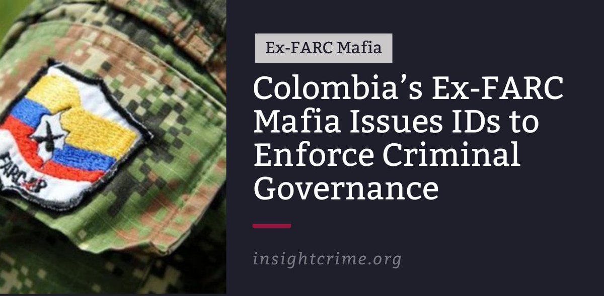 🇨🇴 | A practice formerly employed by the FARC is now being used by #FARC dissidents. By issuing and requiring custom IDs, they control who enters and leaves the territories under their control. Read more at bit.ly/3VOTlw4