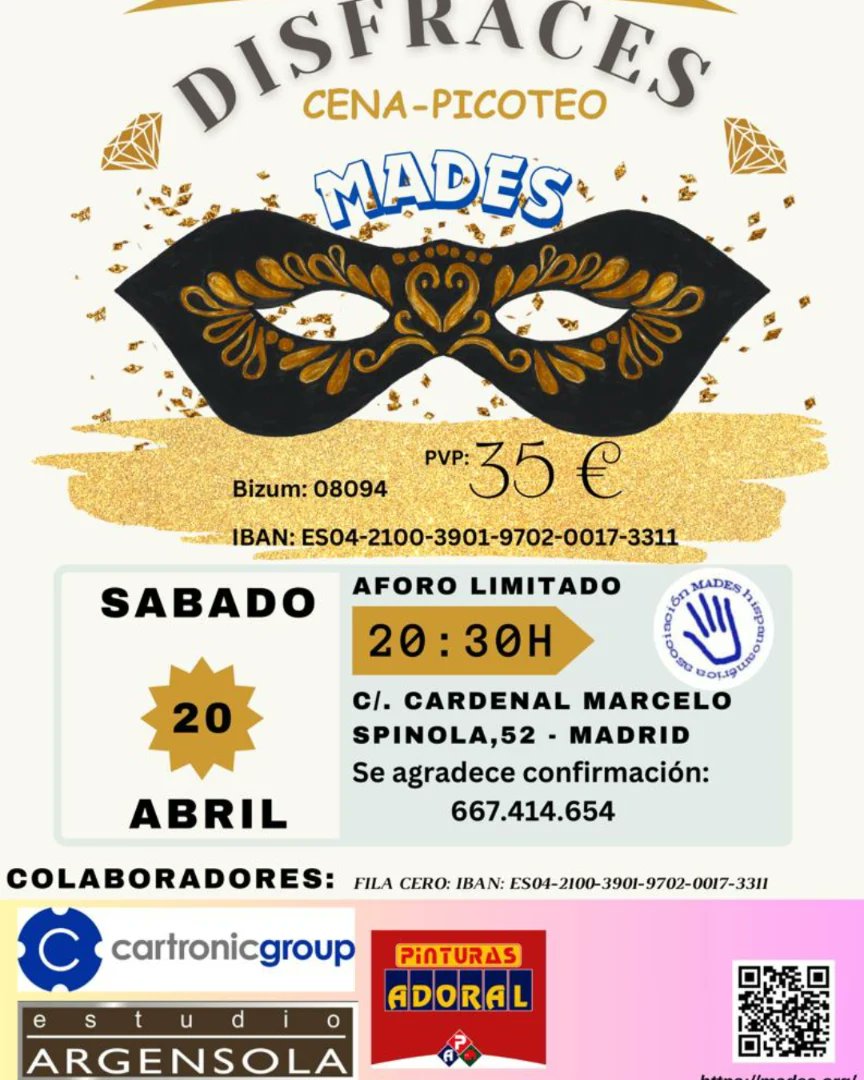 MADES_ONG's tweet photo. Por esto y por mucho más preparamos eventos inolvidables para disfrutar mientras a la vez apoyamos a los demás.  ¡¡¡Y todo de manera voluntaria!!!
Anímate y vente a la próxima Fiesta de Disfraces, el sabado 20 de abril. 
Gracias 
https://t.co/YsRvDznAg6
@migasocial https://t.co/kYV5x3Xu8t