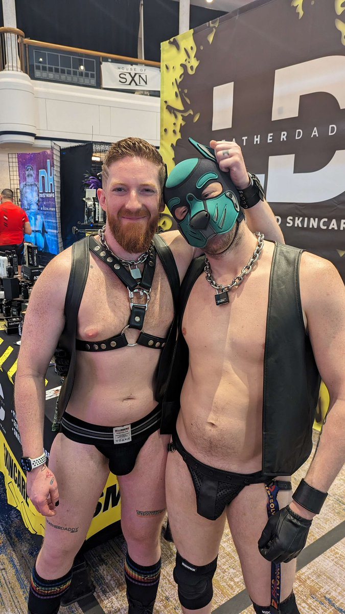 BusterAfterDark's tweet photo. Hit up @GingerDadBod at CLAW for all the scritches and the best skin-care products from @LeatherDaddyCo.

Do not leave without grabbing some TastyHole. This pup can’t get enough of it. 👅 https://t.co/icmi0nTtQI