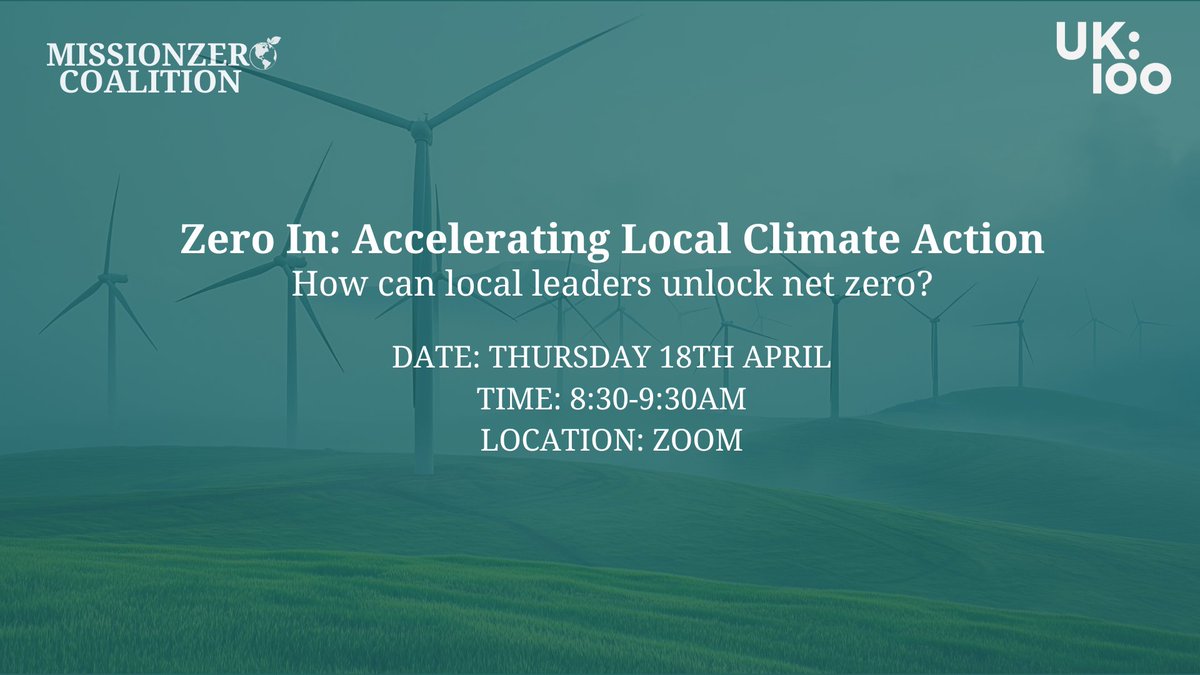 Ahead of the local elections, the next @coalition_zero report will be published with @uk100_ on Thurs 18 April. ‘Zero In: Accelerating Local Climate Action’ highlights action that can be taken now to deliver net zero. To register to watch the launch ⬇️ us06web.zoom.us/meeting/regist…