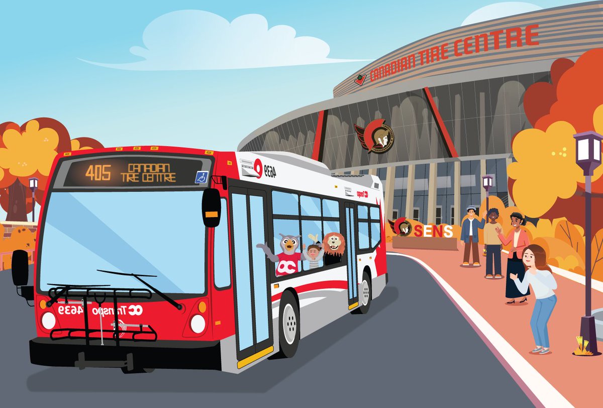 Hey @Senators fans, it’s game day! Park your car at any of the 11 Park & Ride lots along the 404, 405 or 406 routes and you can hop on the bus to go right to the CTC. #GoSensGo  ow.ly/Sofk50RfanB