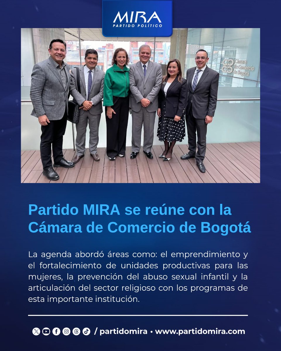 Estuvimos reunidos con @Ovidio_Claros_, presidente de la @camaracomerbog, en una importante jornada para el fortalecimiento de temas que trabaja el @PartidoMIRA, a través de nuestros Proyectos de Ley que atienden diferentes necesidades de los colombianos. 🗒️ La agenda abordó…