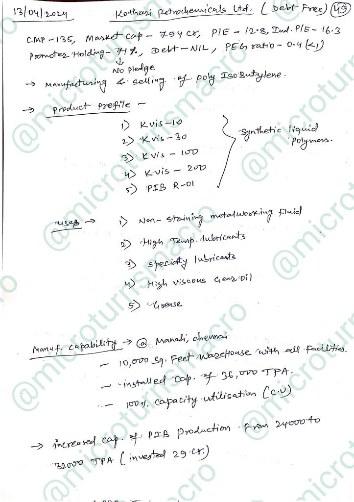 microturnsmacro's tweet image. #KothariPetrochemicals No recommendation.  #studynotes
