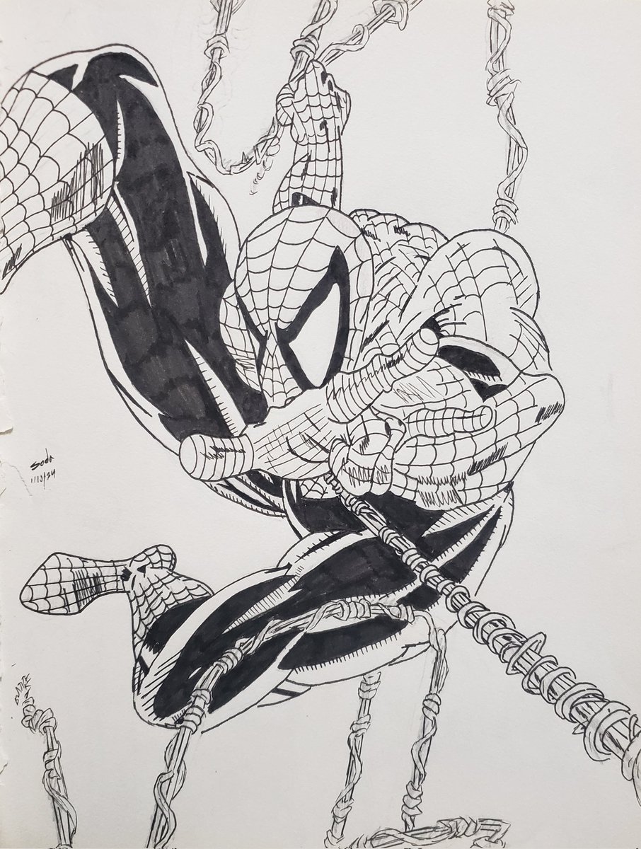 Tried redrawing spidey Todd McFarlane style #fanart #spiderman