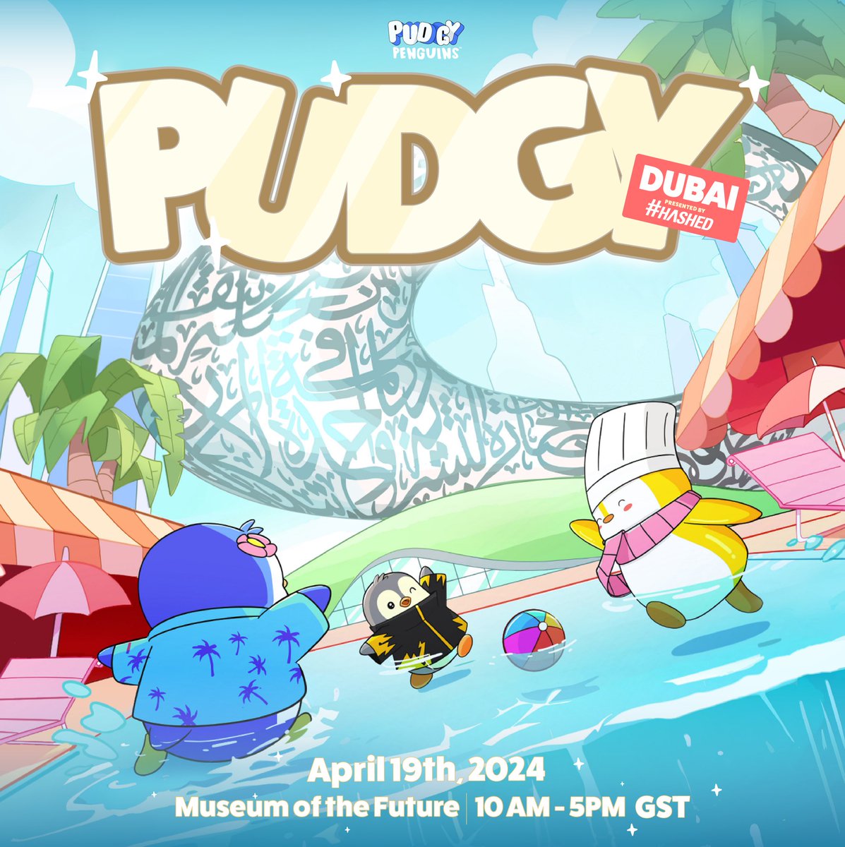 Pudgy Dubai 2024. We’re excited to announce our official Dubai Token2049 event that will take place on April 19th, 2024 from 10am to 5pm GST. RSVP information below.