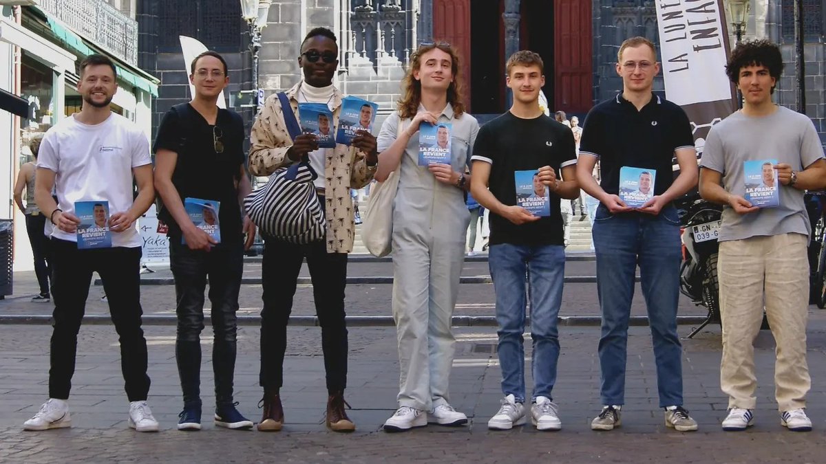 🌋 Cet après-midi, c'était grosse section tractage pour les militants du RNJ63 ! Un très bon accueil des Clermontois, avec quelques adhérents supplémentaires, confirmant la dynamique autour de Jordan Bardella pour les européennes 🚀 #VivementLe9Juin