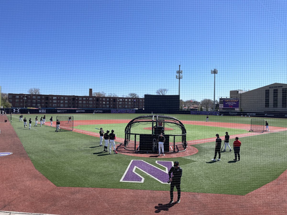 Here in Evanston, IL on a beautiful day for baseball for game 2 between @TerpsBaseball and host @NUCatsBaseball