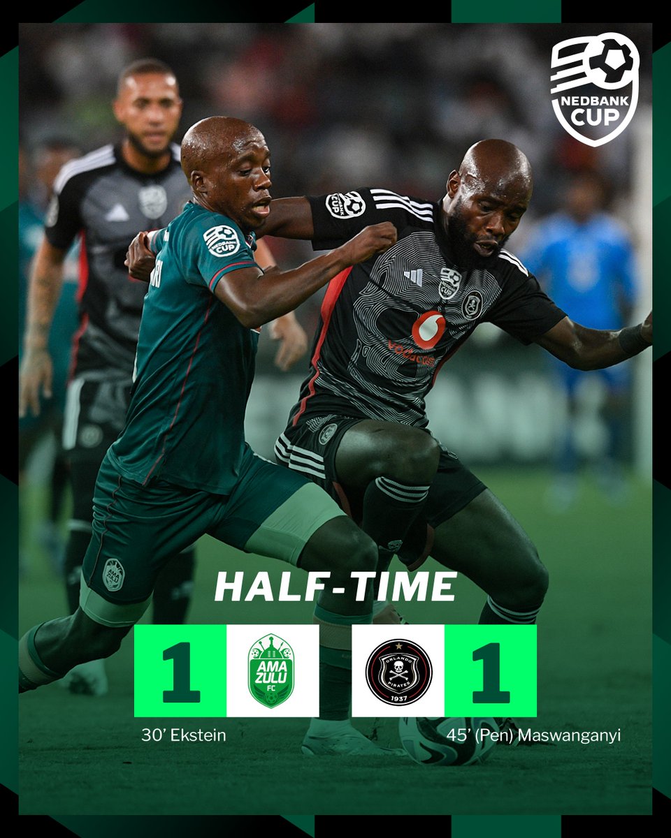 It's all square at the break. Big second half coming up! 🟢☠️ #NedbankCup