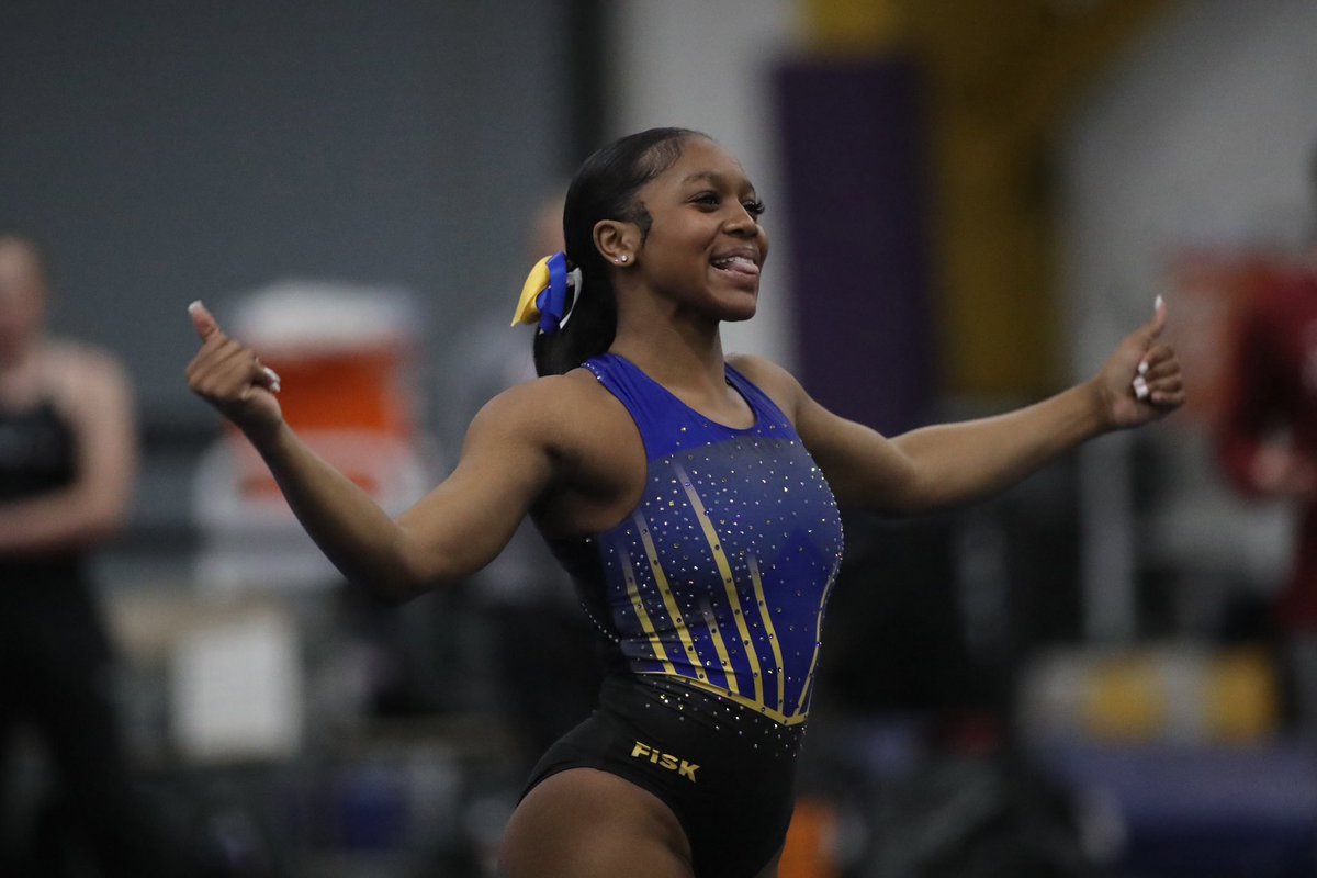 Fisk1866's tweet photo. One of our own, a NATIONAL CHAMPION! 👑

#FiskUniversity’s Morgan Price makes history as the first HBCU gymnast to win a National title. Her 39.225 score is a testament to her talent, dedication, and the Fisk spirit. We are incredibly proud! https://t.co/R8wbTVpgCw