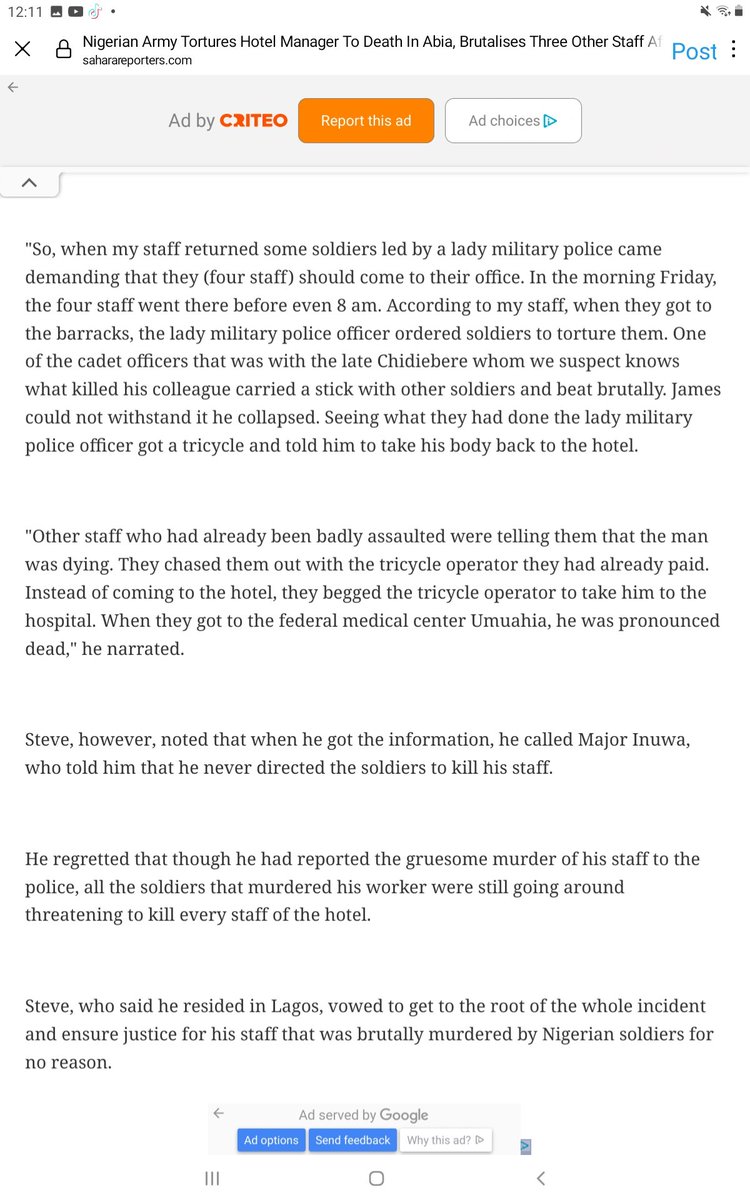 AtakataJakarta's tweet photo. @SaharaReporters See how Maj Inuwa ordered his boys to torture Mr Achimugu from Kogi to de@th.
When we call them #zoomilitary some of u don't get it.
May God comfort his young family&grant him eternal rest from dis failed colonial contraption called Nigeria.
No Army in d world behaves this way https://t.co/Co0L9c2yPQ