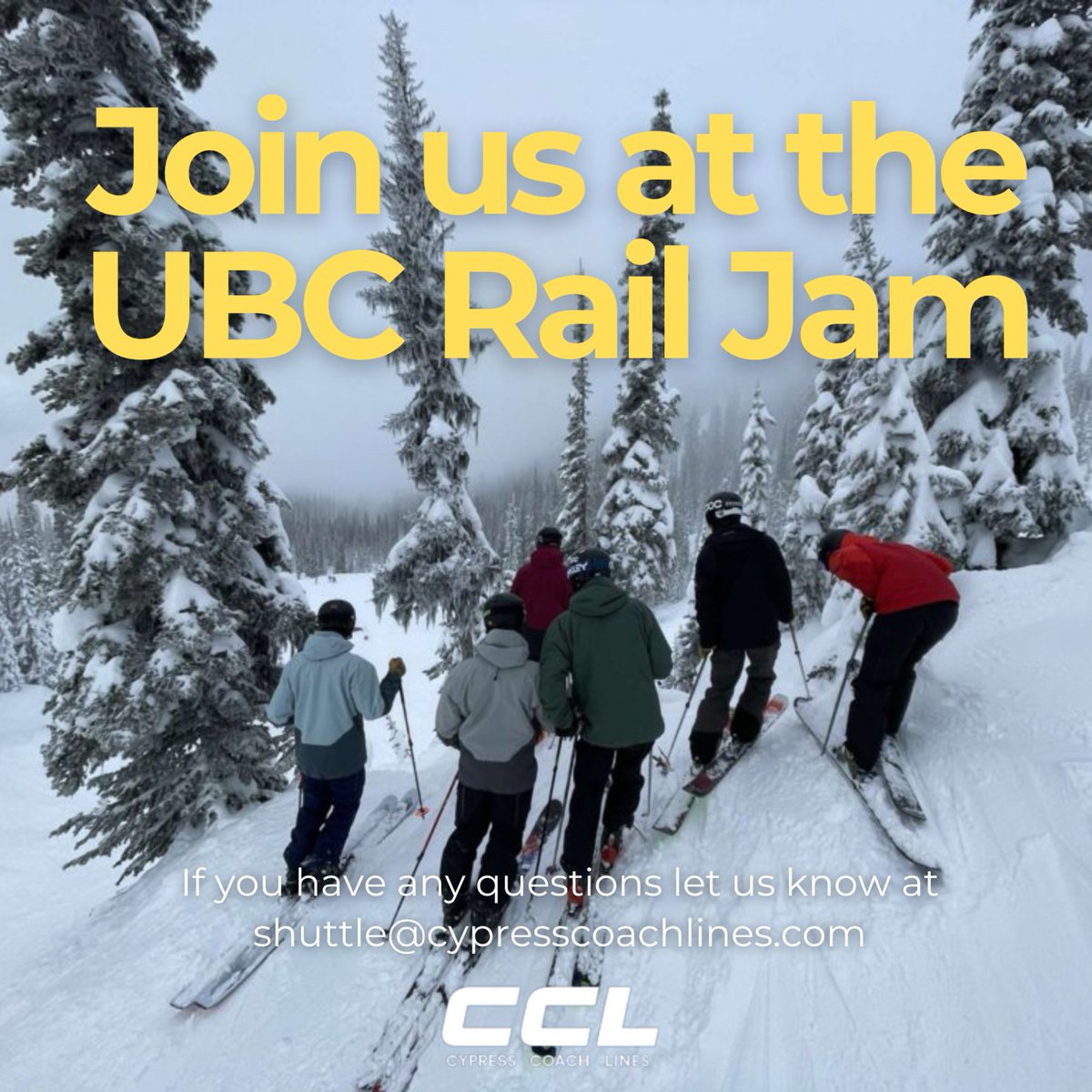 Don't miss out on the UBC Rail Jam today! From 10 AM to 3 PM you can come up with #CypressCoachLines to the last Park Event of the season.  🥳

 BOOK ONLINE TODAY! bit.ly/3Inqoyw

#cypressmountain #trip #bus #bustrip #vancouver #travelsafe #relax #nature