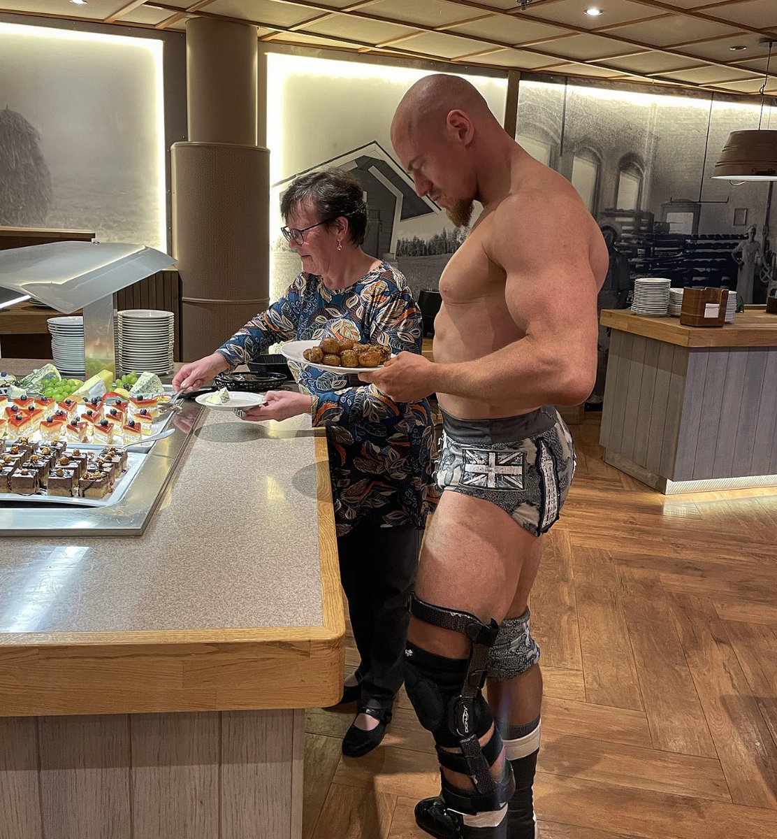 When you’re wrestling at a spa hotel, it’d be rude not to hit the buffet