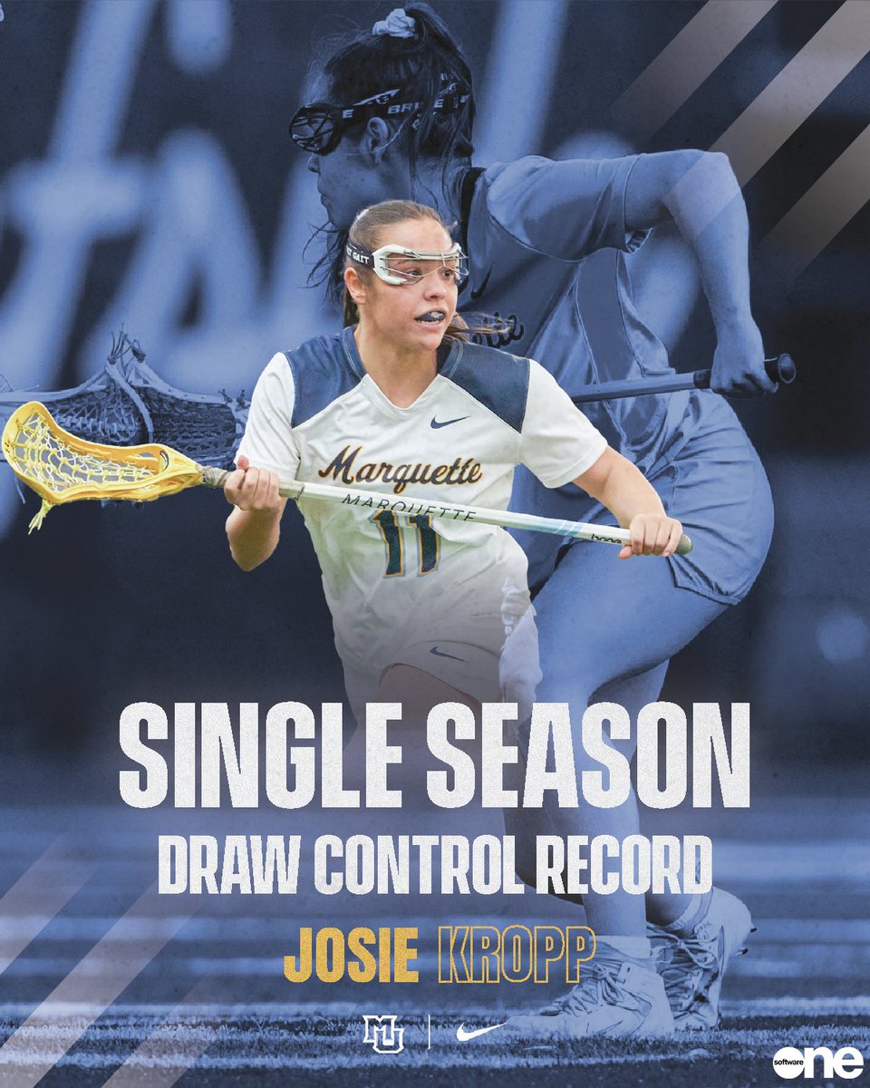 MarquetteWLax's tweet photo. Draw 👑

120 draws this season for Josie is the most in a single season in program history ‼️

#WeAreMarquette https://t.co/YERBPM3wW5