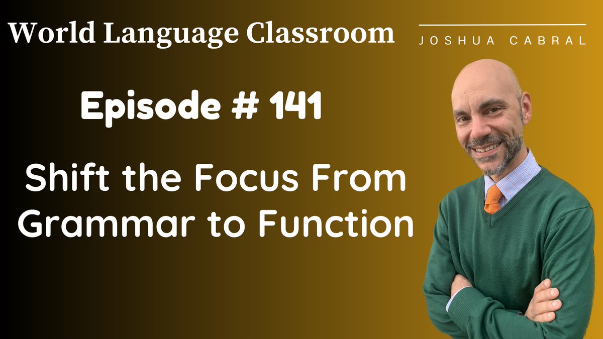 In this episode we are going to take a look at this shift in focus, and sometimes mindset, from a primary focus on grammatical forms to language functions with examples and practical strategies. #wlclassroompodcast 🎧➡️ podfollow.com/world-language…