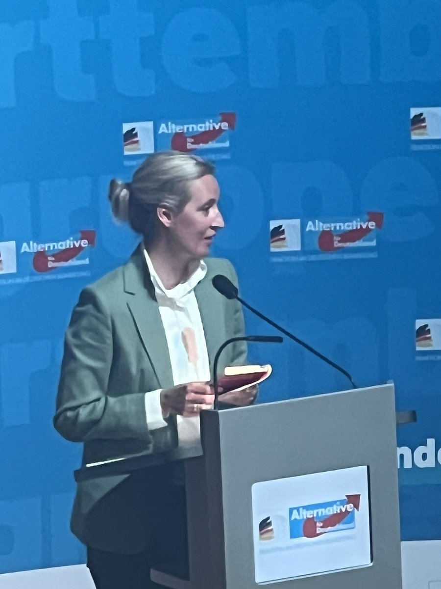 Frau Weidel jetzt am reden in Karlsruhe <a href="/Alice_Weidel/">Alice Weidel</a> #afd #ALICE