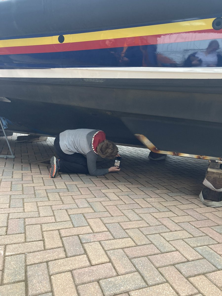 ShipsLadyG's tweet photo. We went to the @RNLI #LaunchAMemory in remembrance of my Dad whose name is now on this lifeboat. Turned my back for 5secs &amp; this is where I found my son; photographing the propulsion intake. My Dad would have been proud 😂 #Engineer https://t.co/8IIPNpgqXJ